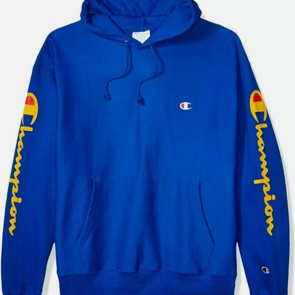 Men's Champion Reverse Weave Double Arm Script Hoo